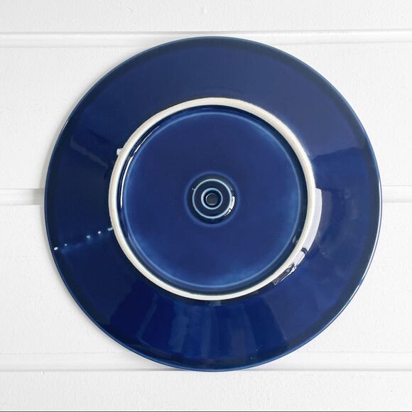 Vintage Fiesta Homer Laughlin Cobalt 60th Anniversary Wall Clock Plate - Picture 2 of 3